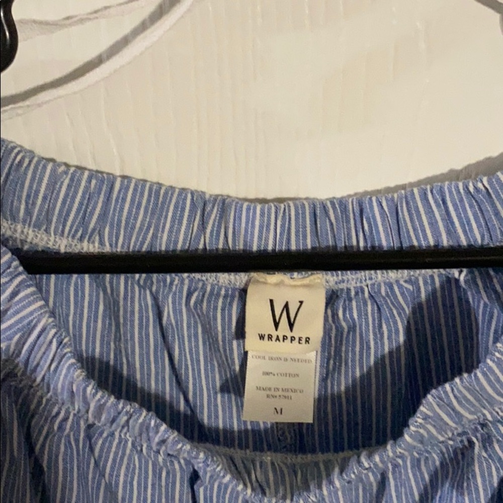 Blue and white blouse